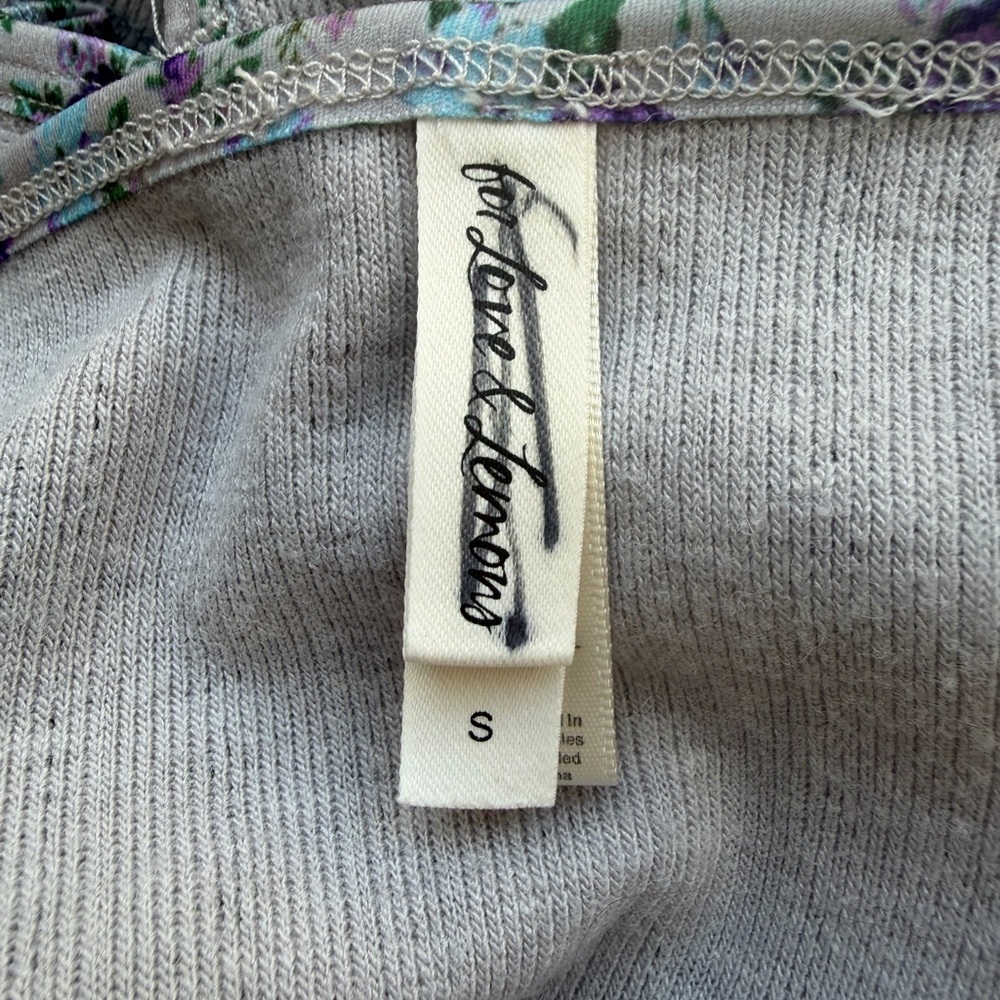 For Love & Lemons Purple Printed Pointelle Romper Size Small - Picture 5 of 7